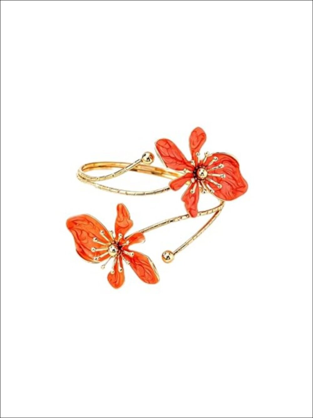 Gold Floral Arm Cuff Bracelet Adjustable Statement Arm Jewelry Gift